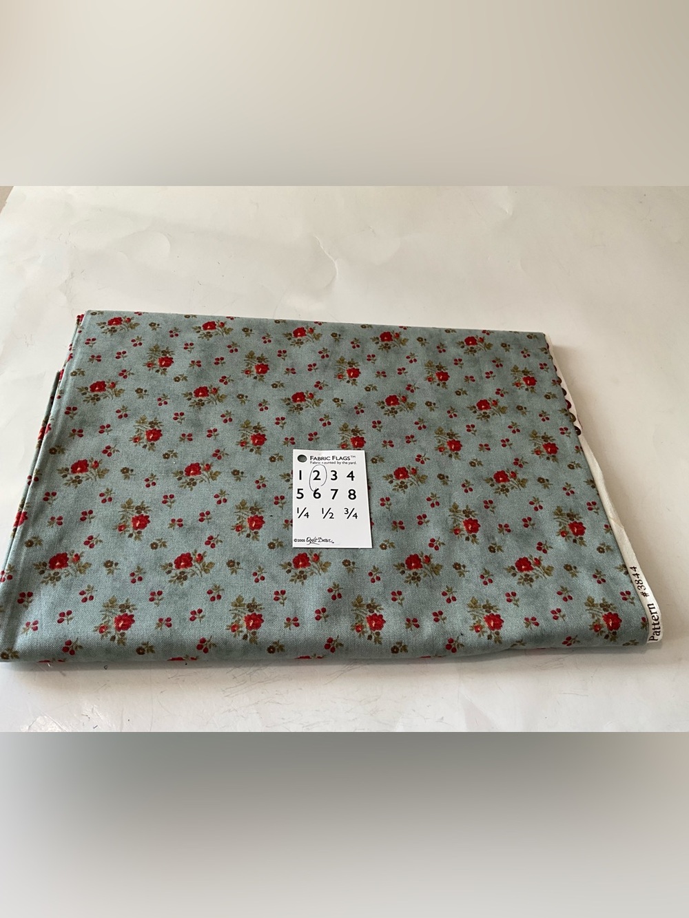 Quilting Moda #3844 Fabrics Chocolat Floral Cotton Fabric Blue Red 2 yrds NWT